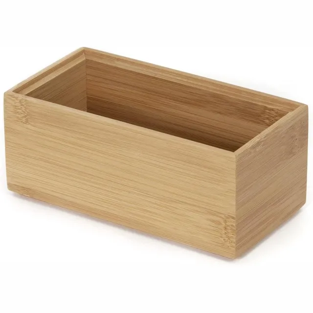 Famanu Bamboe lade organizer extra klein, stapelbare houten opbergdoos voor make-up, sieraden en badkameropslag, Osaka stijl bruin