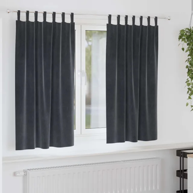 vidaXL Gordijnen 2 st Donkergrijs 140 x 175 cm fluweel grijs