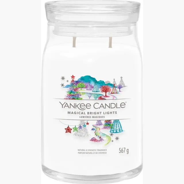 Yankee Candle Magical Bright Lights Large Jar - tot 90 branduren - twee lonten Wit