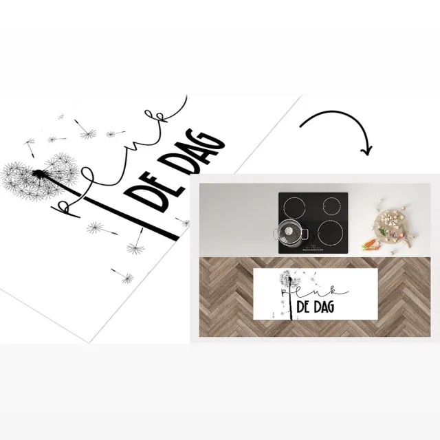 KitchenYeah Keukenloper - Loper keuken - Quotes - Spreuken - Carpe diem - Pluk de dag - Keukenloper vinyl Multicolor