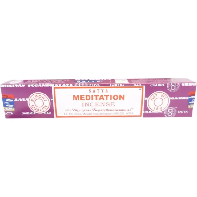 Satya Nag Champa wierook - Meditation - 1x pakje van 12 stuks - 15 gram donkerroze