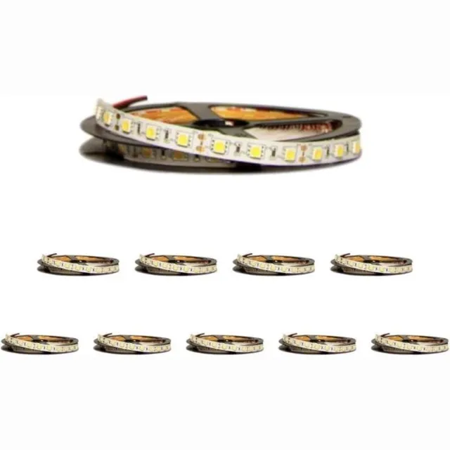 LED strip 12V 5M 5050 IP20 60LED / m (10 stuks) - Koel wit licht - Overig - Wit Froid 6400K - SILUMEN