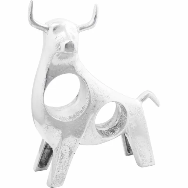 vidaXL Stierensculptuur Zilver 22 x 9,5 x 34 cm Aluminium