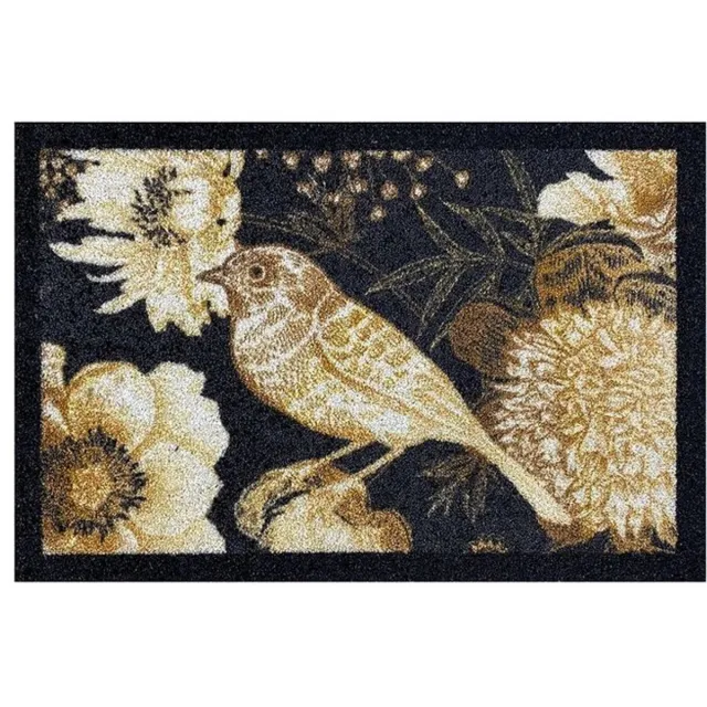 Vica International Deurmat Golden Bouqet antraciet - 40x60 cm