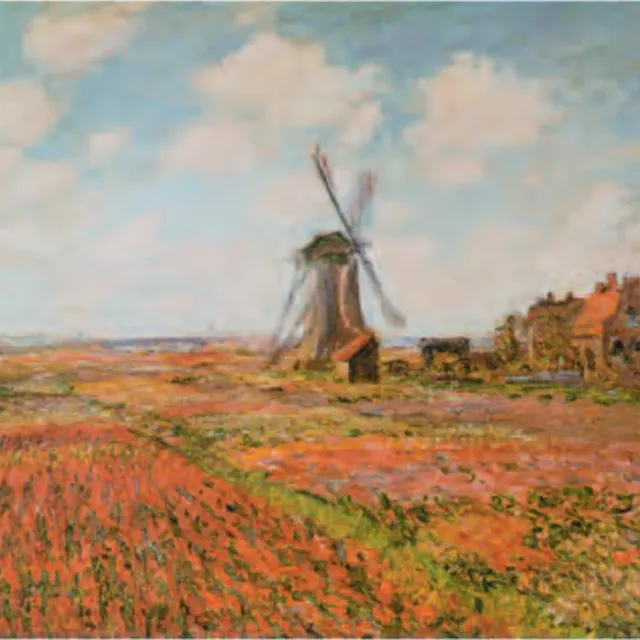 Catch Projecten Mini kunstposter - Claude Monet - Tulpenveld - 24x30 cm Multicolor