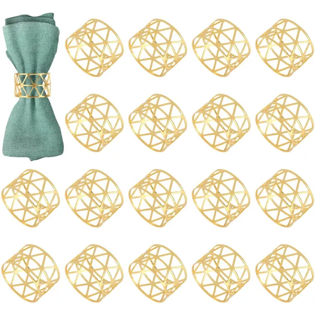 Famanu Servetringen goud - Perfect voor feestelijke tafeldecoratie - Vintage design - 18 stuks wit