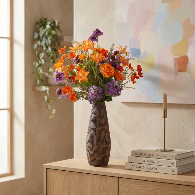 maxifleur Kunstplanten Kunstboeket Fiona Warschau 85cm Oranje