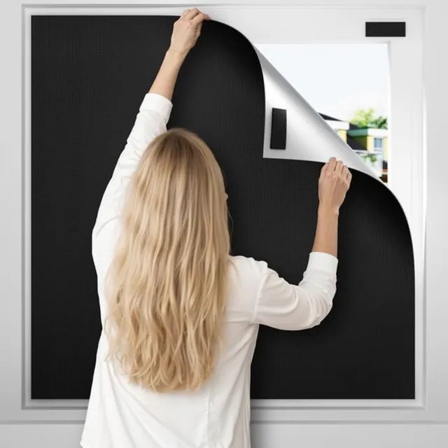 Zyronn Zwarte Draagbare Verduisteringsrolgordijn, 100 X 150 Cm, Met 100% Ondoorzichtige Coating, Thermisch Verduisteringsgordijn, Zonwering, Voor Ramen, Deuren, Slaapkamers, Zolders En Slaapzalen