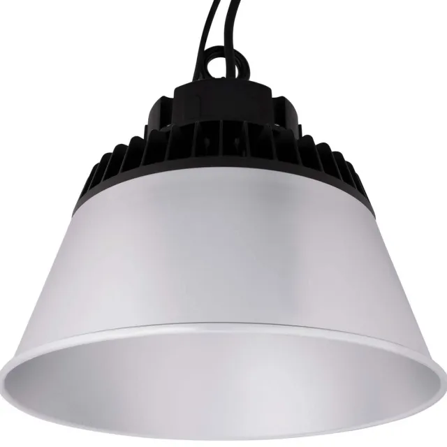 LEDVION LED High bay, Met Reflector, 90°, IP65, 200-160-120W, 175 lm/W, Driver, 4000K, Dimbaar, UFO lamp voor, werkplaatsverlichting, halverlichting, plafondlamp werkplaats Zwart