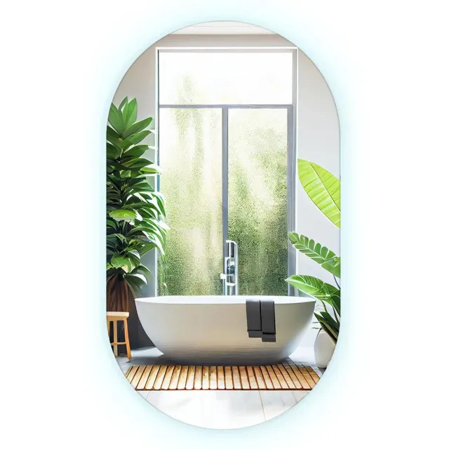 TULUP LED Spiegel - Ovale Spiegel Met Licht - 40 cm x 70 cm - Ovale Spiegel Met LED - Spiegel LED Voor de Woonkamer - Koel Wit 6500K - Ovale Spiegel LED - Scandinavische Wandspiegel
