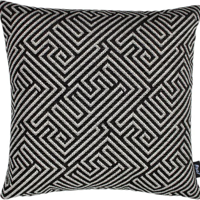 Raaf sierkussen-hoes Maze zwart 50x50 cm