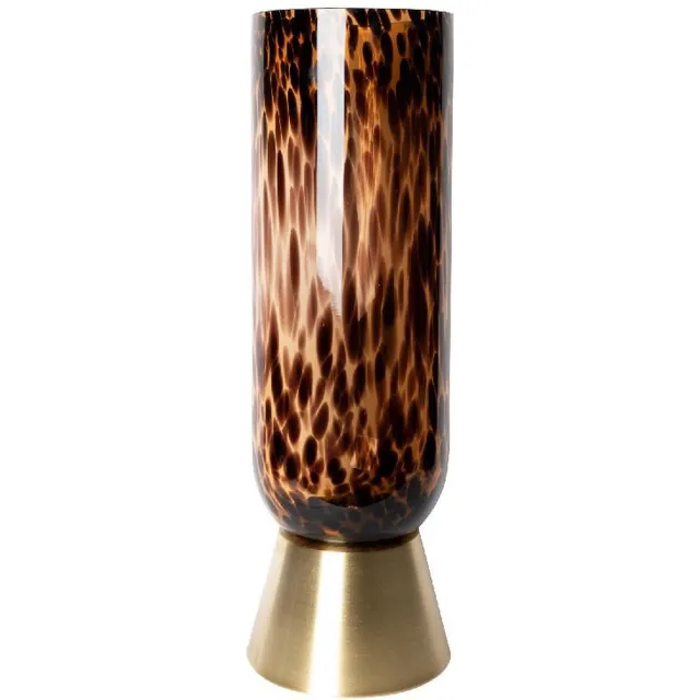 PTMD COLLECTION PTMD GLAZEN Vaas / windlicht Meggy bruine luipaard print