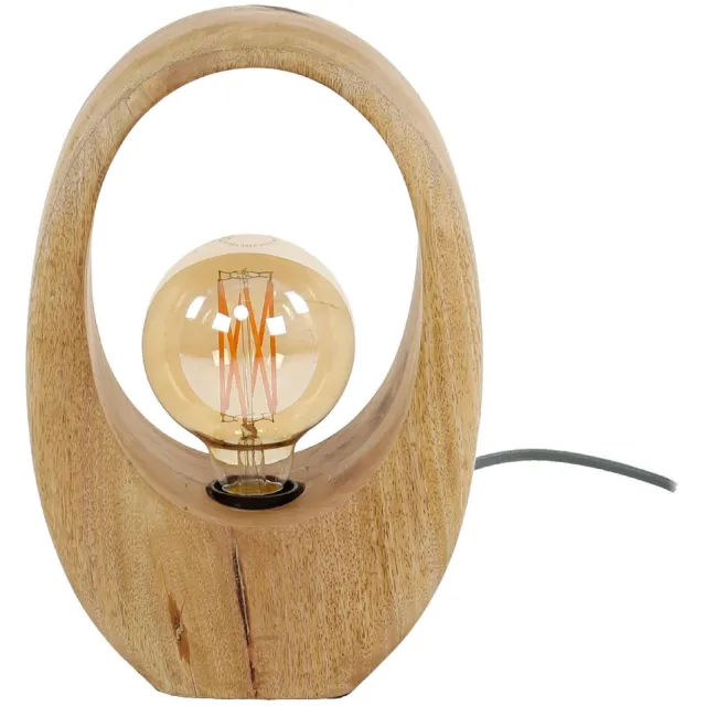 Nest of Nora Tafellamp Celia - Boogdesign van hout - 20x11cm - Massief mango Bruin
