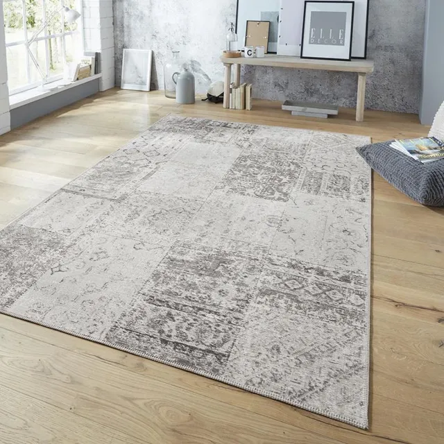 Elle Decoration Patchwork vloerkleed – Pleasure Grijs/Creme Denain 120x170cm