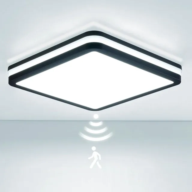 DailySupplies® LED Plafondlamp - Bewegingsmelder Verlichting - Automatische Verlichting - 26cm - Grijs