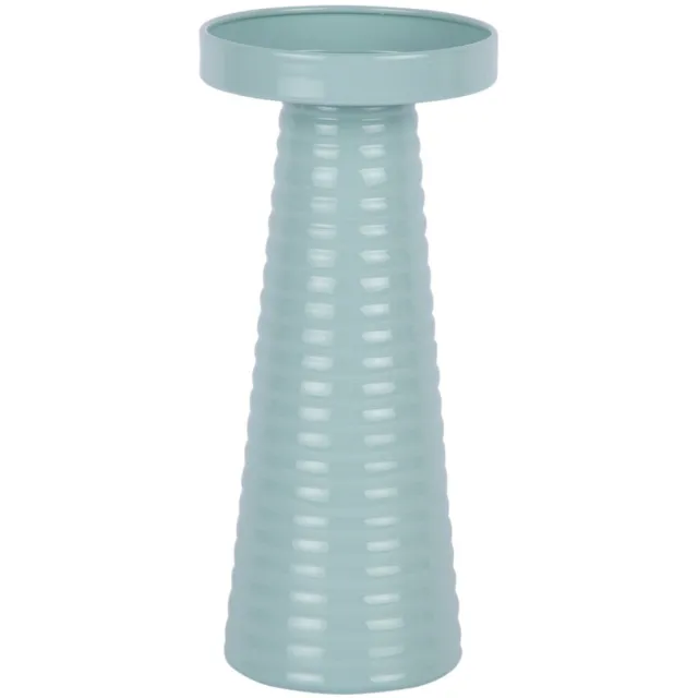 Present Time Kandelaar Catania Ribbed - Lichtblauw - 11x11x24.5cm - Scandinavisch - Metaal
