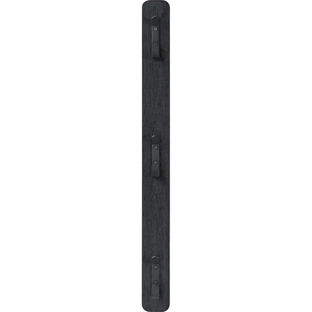 Acaza Kapstok - Wandkapstok - Industrieel - Verticaal - 3 Dubbele Haken - 67 x 6 cm - Zwart Zwart-verticaal