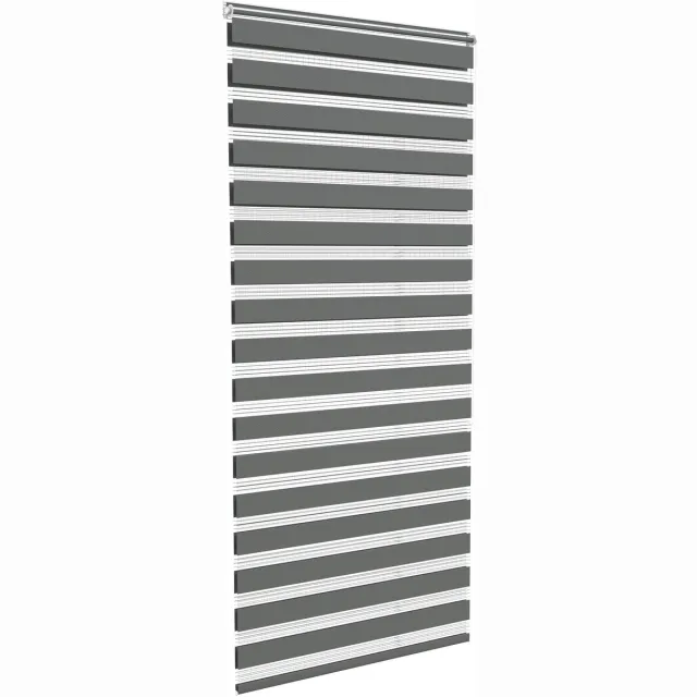 NAIZY Dubbel Rolgordijn Klemmfix Zonder Boren 100x220 cm rolgordijnklem Rolgordijn Zonwering Rolgordijn Raamgordijn voor Ramen en Deuren Zebra Rolgordijn Zijtrek Rolgordijn, Grijs