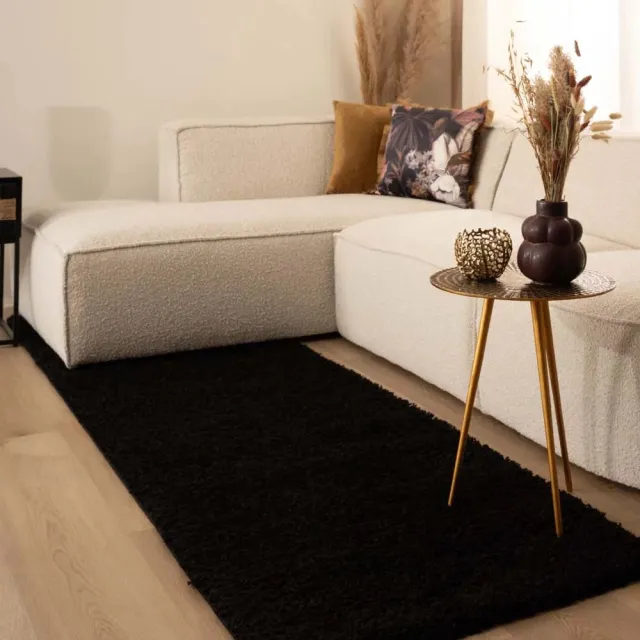 Tapeso Hoogpolige loper - Shaggy Trend zwart 80x300