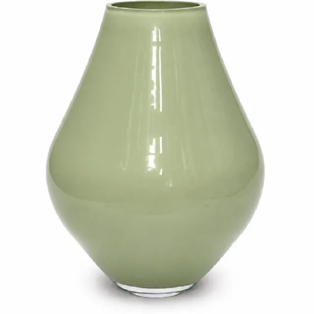 Vase The World Vaas Lesse | Metallic pastel green | Medium | mond geblazen glas | Ø22 x H28 cm