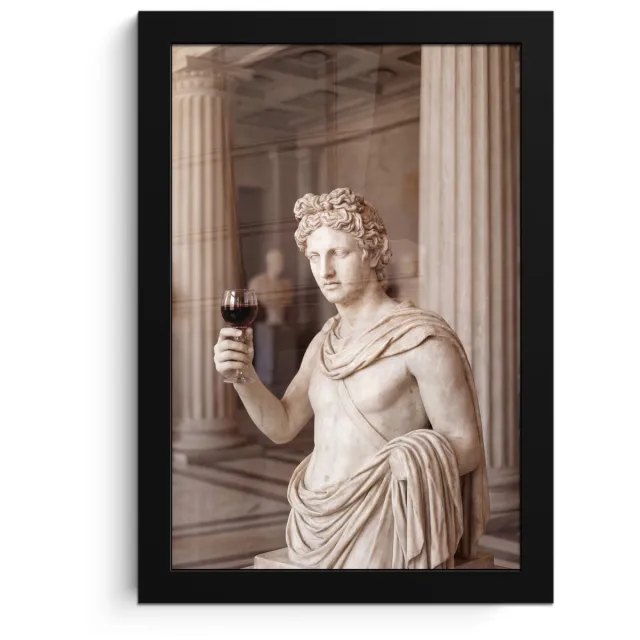FrameYourWall Poster in lijst - Fotolijst 20x30 cm - Posters - Klassiek - Marmer - Wijn - Posterlijst zwart - Decoratie - Wanddecoratie woonkamer - Muurdecoratie slaapkamer