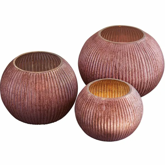 Loberon Windlicht set van 3 Jalimeen paars