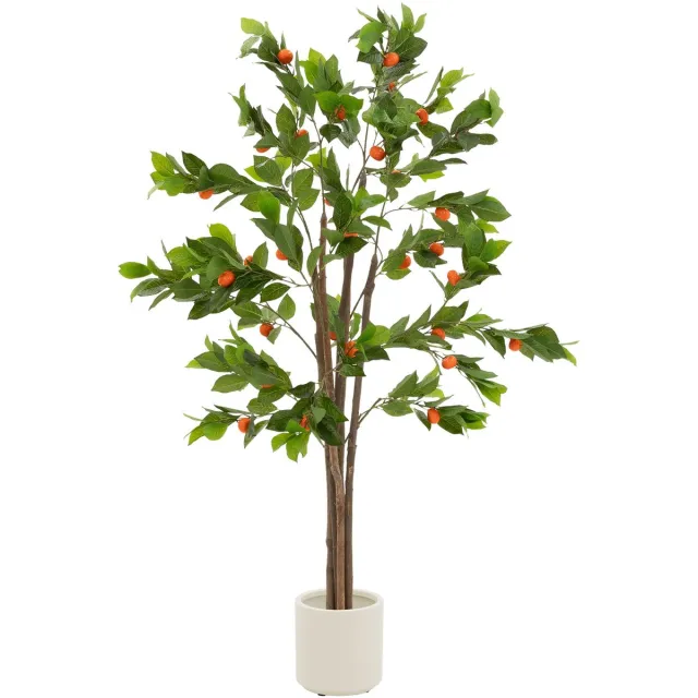 ml-design kunstmatige sinaasappelboom 160 cm realistische kunstplant met sinaasappels voor binnen en buiten decoratieve nepboom onderhoudsvriendelijk in pot voor woonkamer kantoor balkon snelle opbouw natuurgetrouw uiterlijk plastic kunstplant Groen
