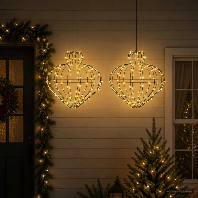 vidaXL Kerst Finial Licht 2 st 384 LED's Warmwit Dia. 40 x 40 cm