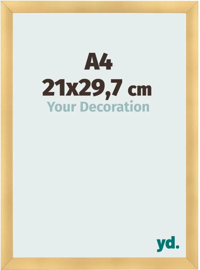 yd. Your Decoration - Fotolijst A4 21x 29,7 cm - MDF - Goud Mat - Pisa