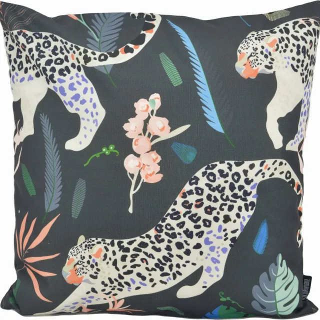 Gek op Kussens! Luipaard Zwart Kussenhoes | Outdoor / Buiten | Katoen / Polyester | 45 x 45 cm