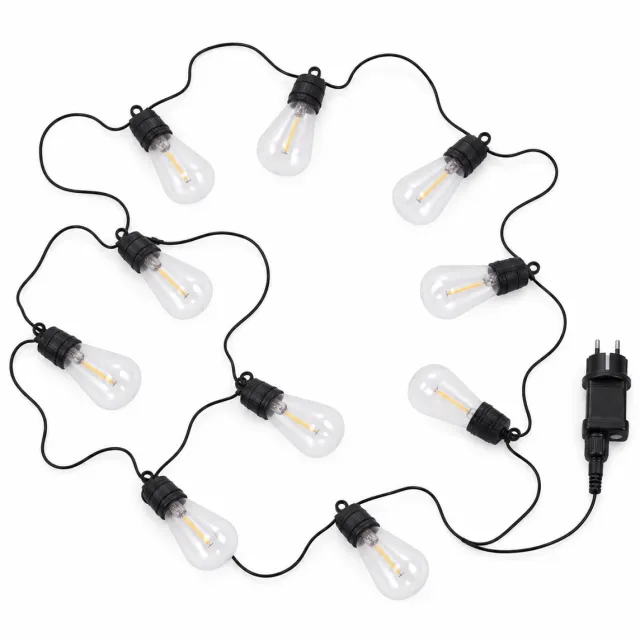 Vintag Lichtsnoer - 10 - Lampen - 7 m - Warm Wit - Timer - IP44