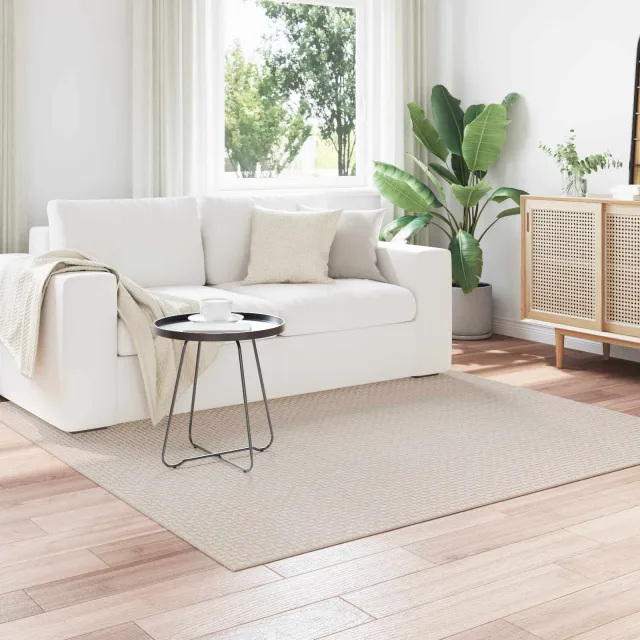 vidaXL Vloerkleden Vierkant FARO Crème 200 x 200 cm Polyester, foto 2