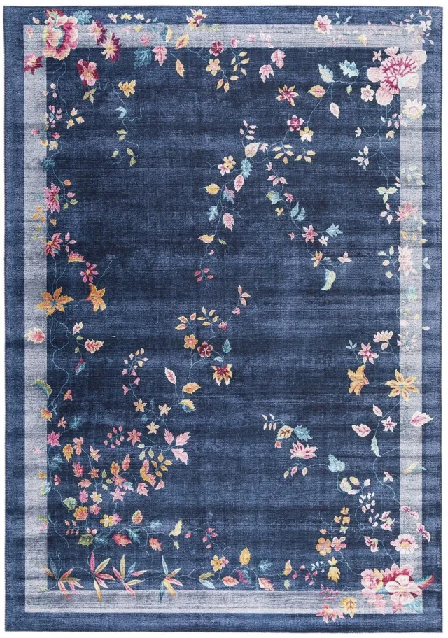 AFK Living Velours effect tapijt van polyester HORTENSE blauw