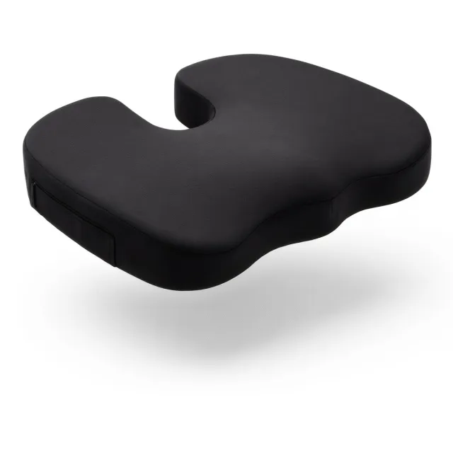 SHAPEVITAL ErgoRelax - Zitkussen Orthopedisch - Traagschuim - Stuitontlasting - Bureaustoel & Auto - Antislip & Wasbaar zwart
