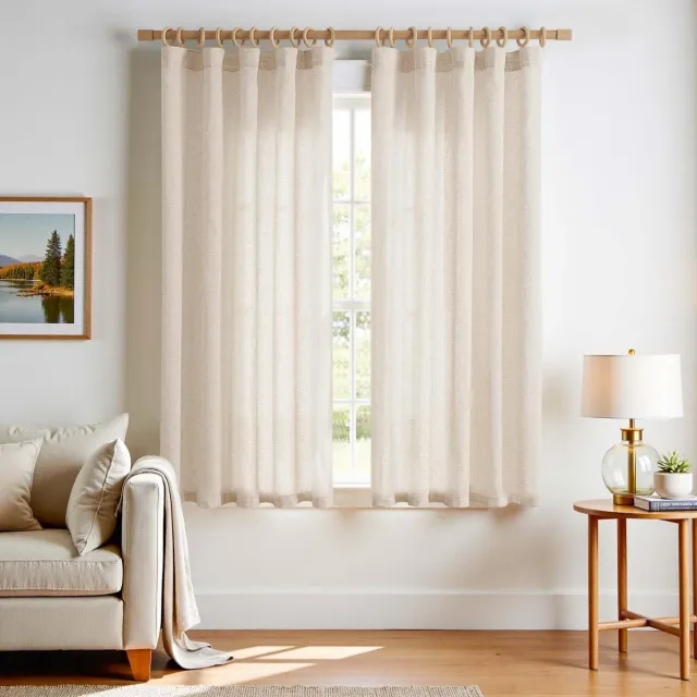 Unyqoos Gordijnen met Plooiband in Linnenlook voor Elegante en Landelijke Interieurs beige