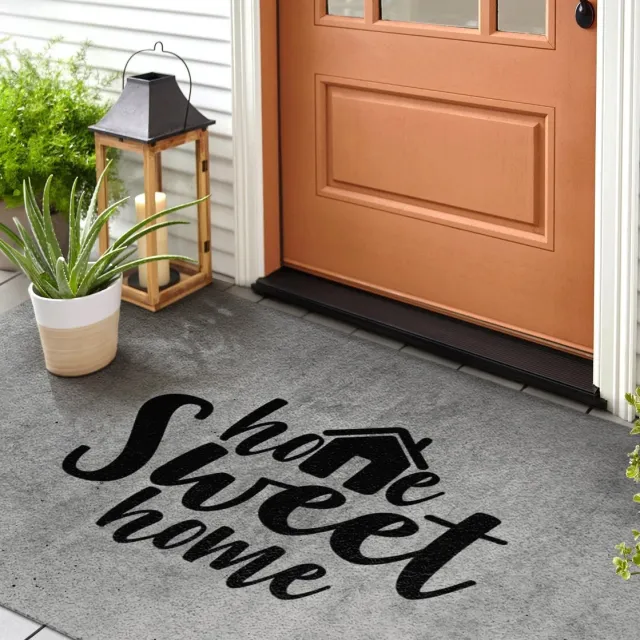Coloray Buiten Deurmat - Grijs Buiten Deurmat - Sweet Home Beton Wasbare Buitenmat - Buiten Decoratie Idee - Vuilvangmat Voor Nat Weer - Antislip Entreemat Voor Terras - 150x100 cm Grijs - Sweet Home Beton
