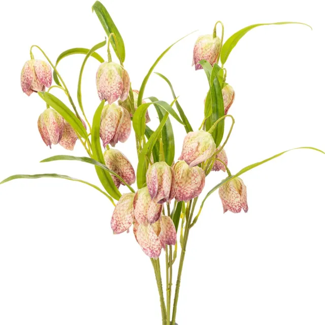 Viana Kunstmatige fritillaria, delicate decoratie voor woonruimtes, 60 cm, 3 Roze