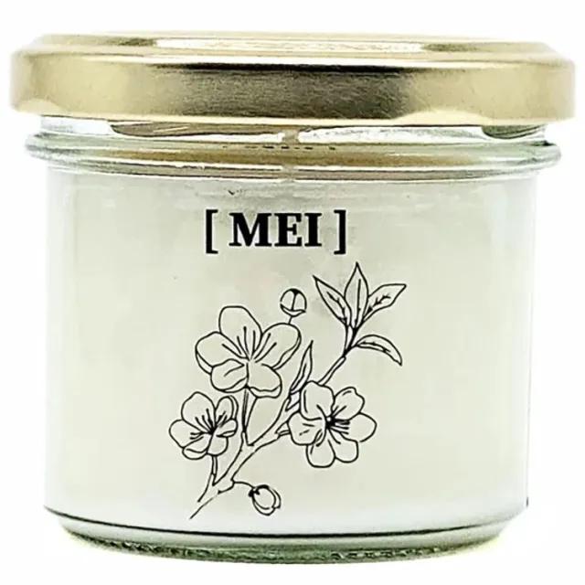 Candlelight-on geurkaars met geboortebloem en geboortedatum - 25 mei - o.b.v. sojawas en etherische oliën Wit