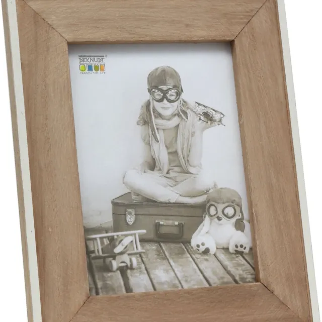 Deknudt Frames fotolijst S67TX1 - wit met houten passe-partout - 10x15
