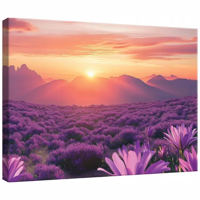 WALLARENA Canvas schilderij - 60x40 cm - afbeelding van bergen en natuur voor slaapkamer, woonkamer en keuken multikleurig