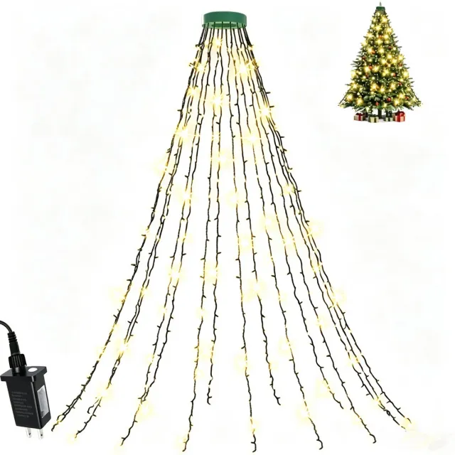 carmdering Kerstboomverlichting - LED Kerstverlichting - Lichtsnoer Kerst - 400 LED Kralen - 8 Knippermodi - IP44 Waterdicht - Voor Bomen 1-2 Meter - 1 Set - voor Binnen en Buiten