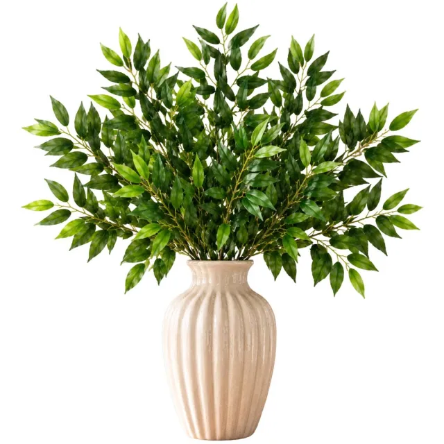 Mica Decorations Kunstplant takken Ruscus - 5x - H72 cm - lichtgroen - kunststof - bladgroen - siertakken
