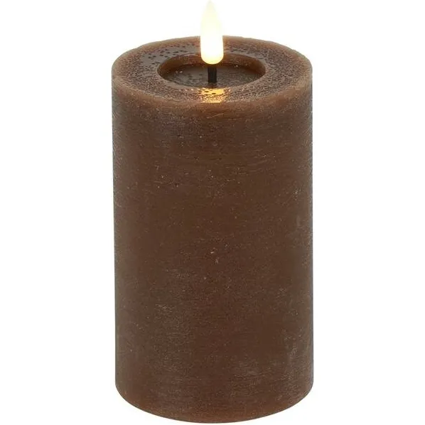 Cilgro Ledkaars lyon D7,5H12,5 cm bruin