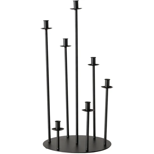 Boltze Moderne kandelaar - vloerkandelaar voor 7 kaarsen zwart metaal 74 cm Boltze