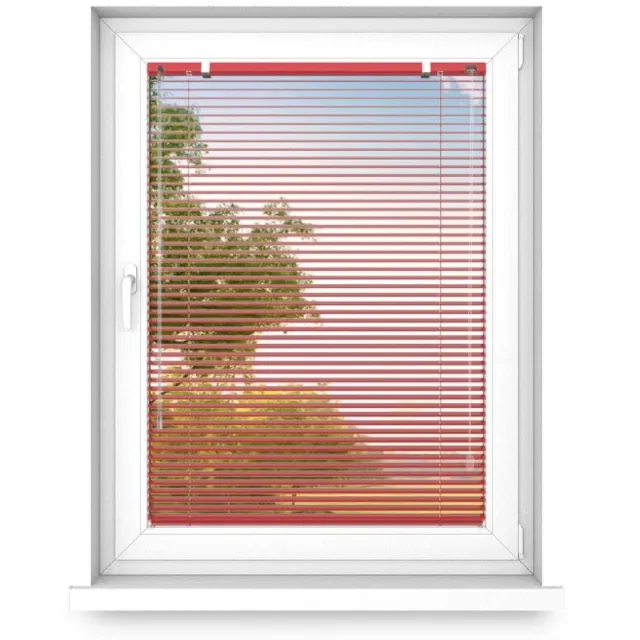 Fart Produkt time4blinds - Binnenjaloezieën Zonder Boren - Aluminium Jaloezieën - Aluminium Rolgordijnen voor Woonkamer, Slaapkamer, Keuken, Kantoor - met Koordgeleiders - Rood, Rechts, 2000x1900 Rood - Rechts