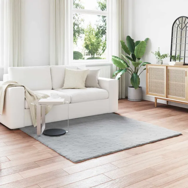 vidaXL Antislip vloerkleed van imitatie konijnenbont OLITE Grijs, foto 2