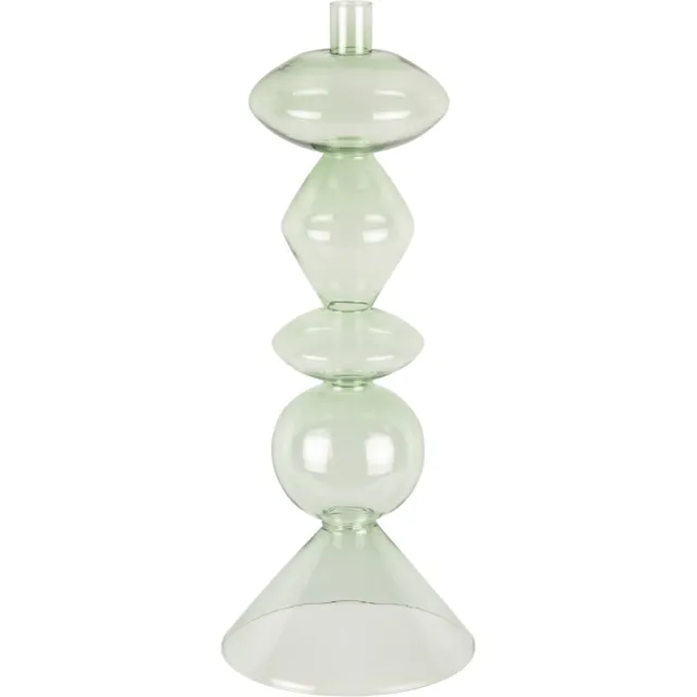 Present Time Kandelaar Totem - Groen - 16x16x41cm - Retro