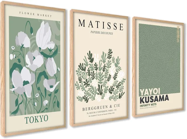 Art Deco Poster Set 3 Stuks 50x70cm Matisse Pastel Wanddecoratie