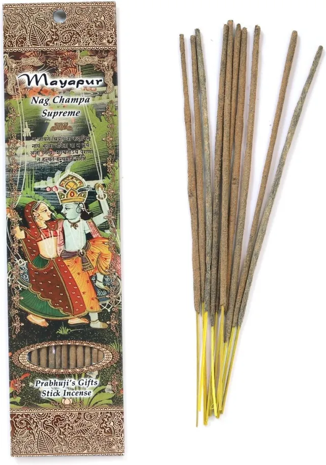 Prabhuji's Gifts Wierooksticks, handgerold, 'Mayapur' met Nag Champa Supreme, 20 sticks