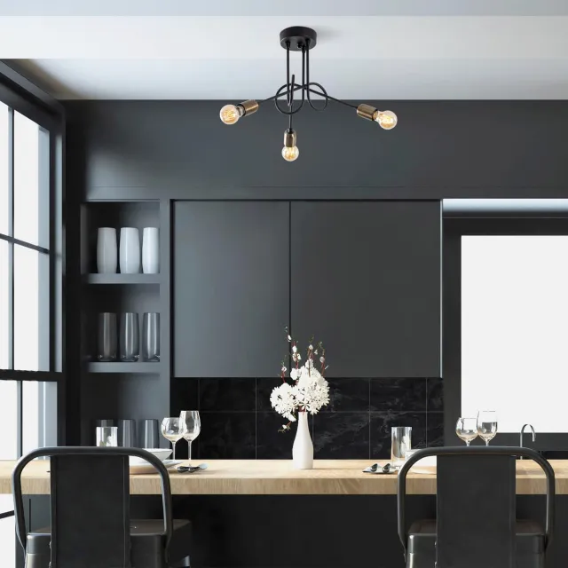 Asir Group Viraj Kroonluchter | METALEN BEHUIZING | Zwart, antiek - Asir Group - Summer Sale - Zwart - Metaal - Summer Sale